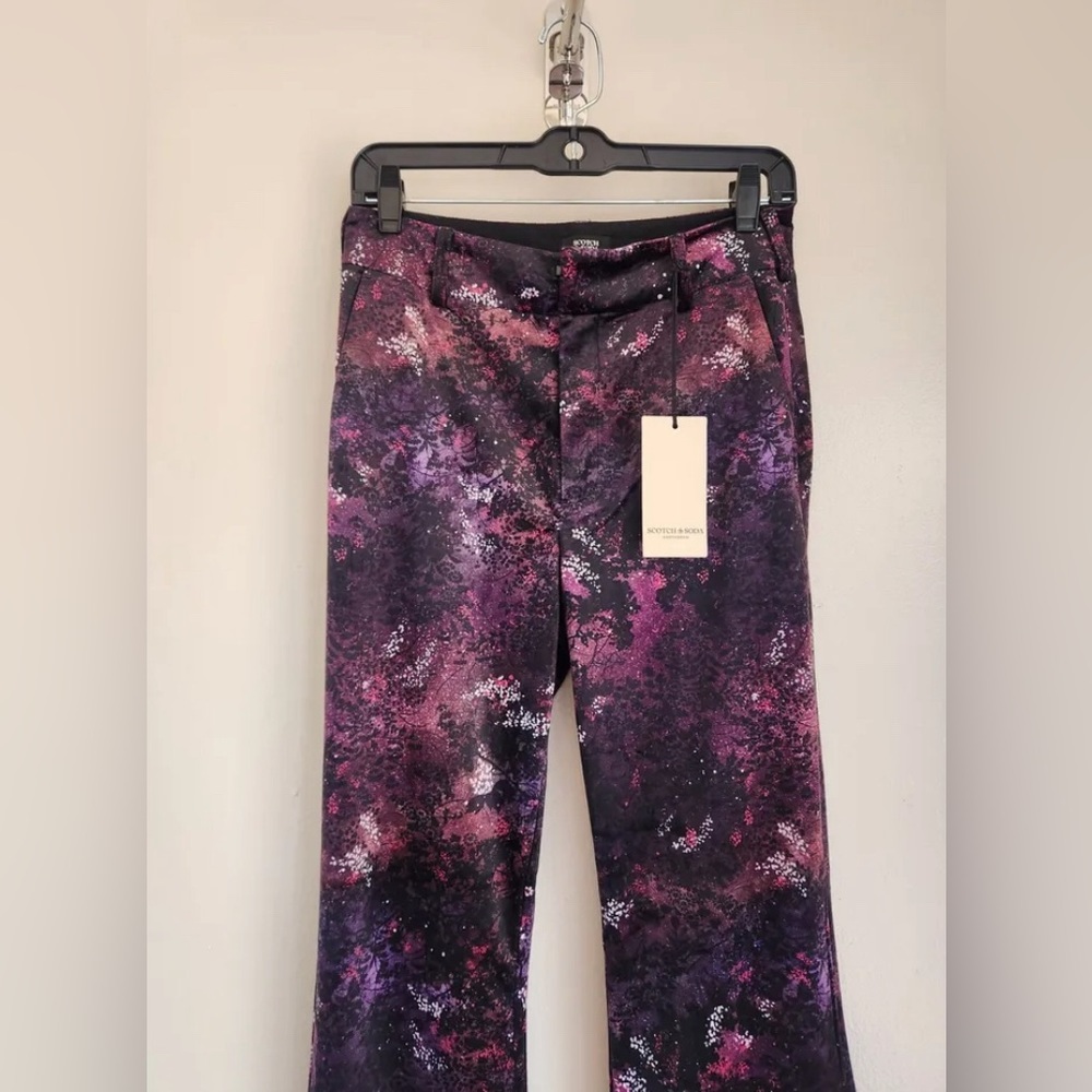 NWT Anthropologie Scotch & Soda Velvet Flare Floral Trousers - Picture 5 of 6